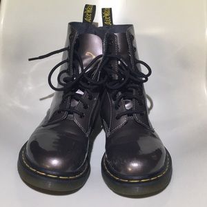Silver chrome Dr. Martens "Pascal" boots